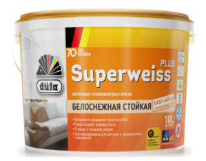 Dufa Superweiss RD04 Краска для стен и потолков акриловая глубокоматовая 1 л.